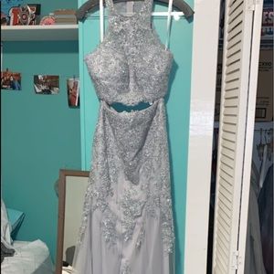 silver prom dress